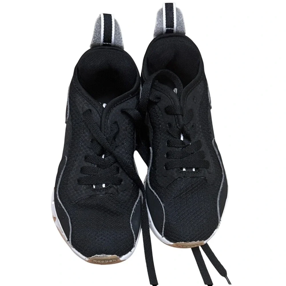 Reebok Zig Dynamica‎ Kids Sneakers Black White Gum Sole Athletic Shoes